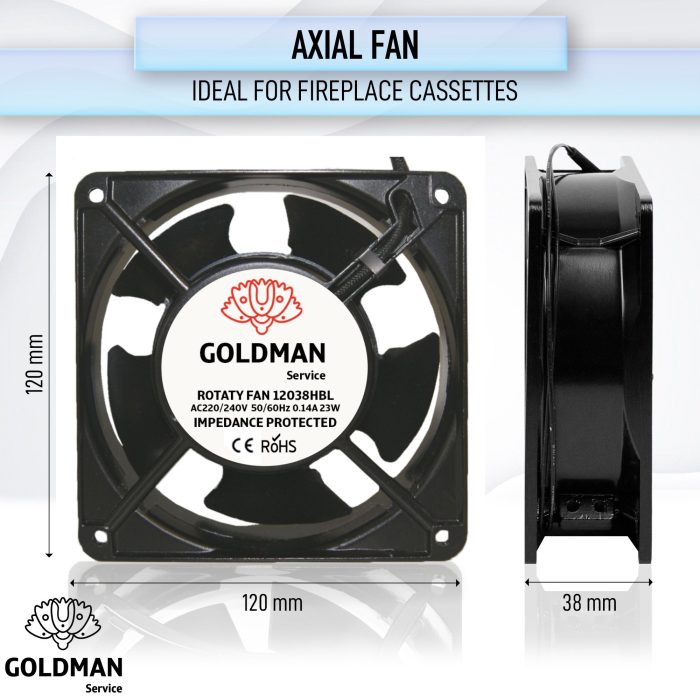 120 x 120 x 38 mm axial fan dimensions