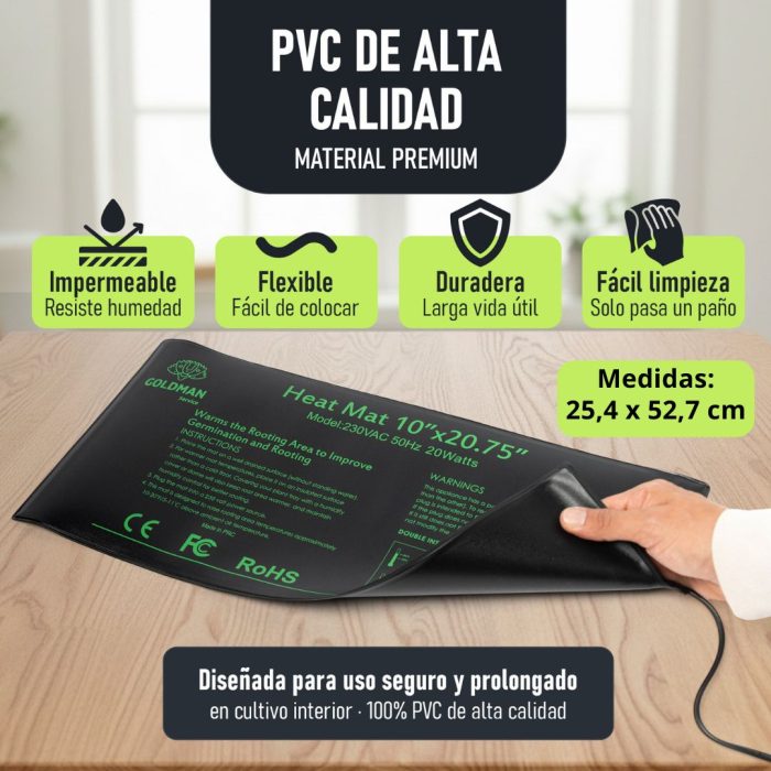 Alfombrilla térmica de 20 W para germinación de semillas