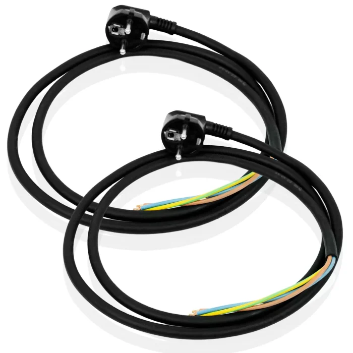 Set de 2 Cables de Alimentación Eléctrica Flexibles CEE7