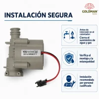 Indicaciones de instalación del hidrogenerador: cierre de agua y gas y comprobación de estanqueidad