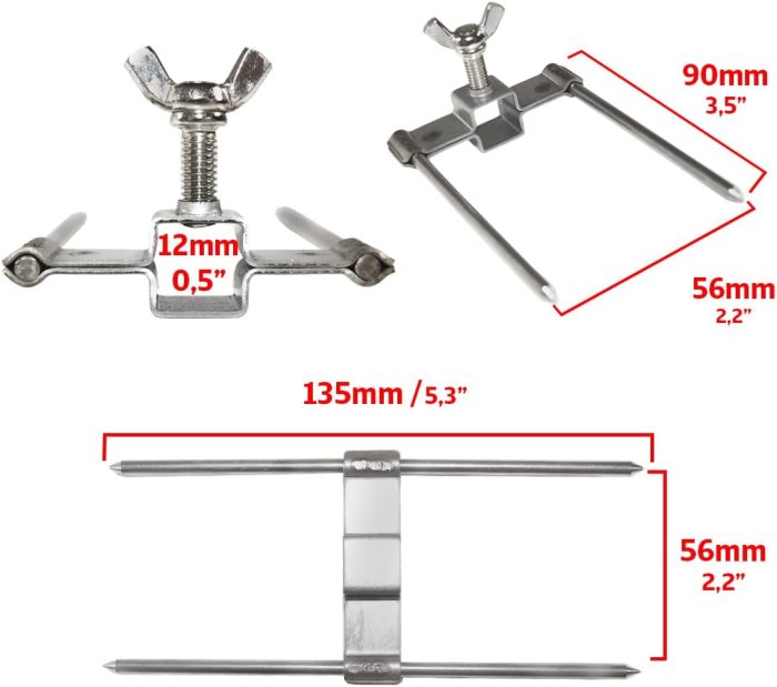Pinchos rectos para asador de pollos, pack de 3 unidades