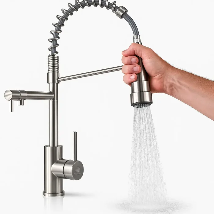 Grifo Cocina Extraíble Acero Inoxidable 304 | 2 Modos Agua 360°