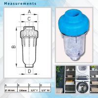 Filter dimensions: 130 mm high and 68 mm diameter