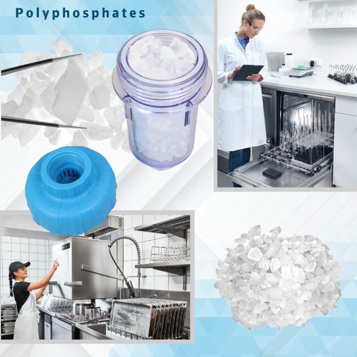 Opening the filter housing to refill the polyphosphate crystals