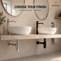 Matte black adjustable washbasin bottle trap