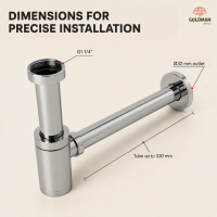 Chrome adjustable washbasin bottle trap