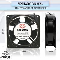 Medidas del ventilador axial: 120 x 120 x 38 mm