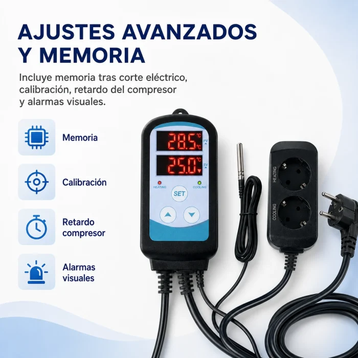 Memoria, calibración y retardo del compresor